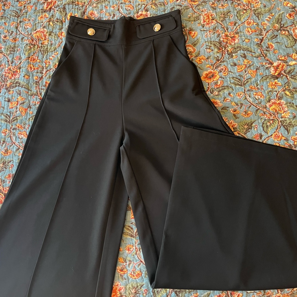 Super High Waist, Wide Leg Pants